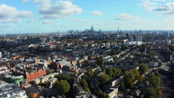 Panoramic Aerial Skyline View of Bank and Financial District of London alt