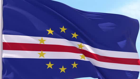 Cape Verde Flag Looping Background