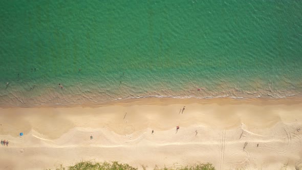 Beautiful sea summer landscape Waves sea water surface High quality video Bird's eye view. Drone fly alt