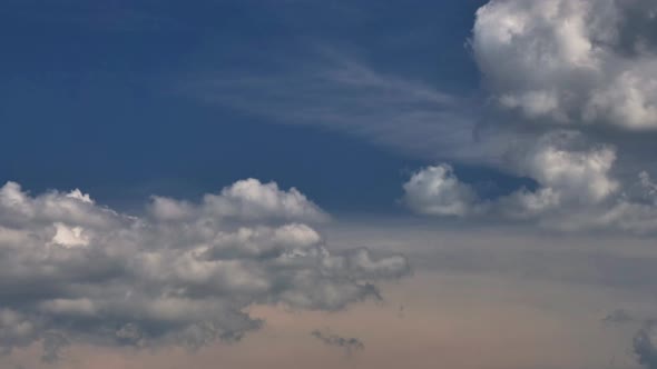 View of Turbulent Cumulus Clouds