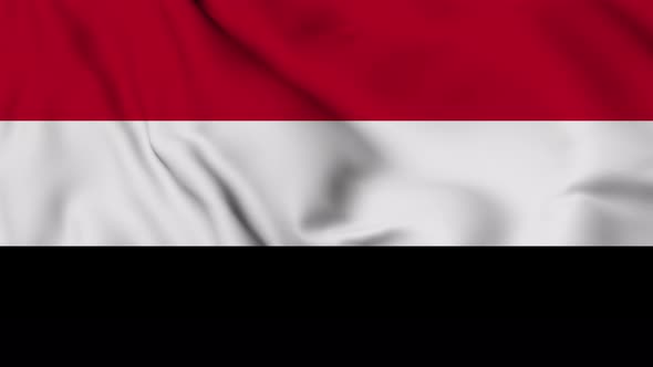 Yemen flag seamless waving animation