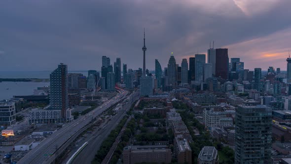 Toronto Street Traffic Sunset