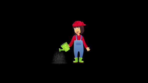 Gardener girl animation 4K