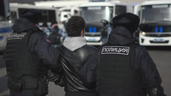 Riot Police Arrest Man on Protest Russia
