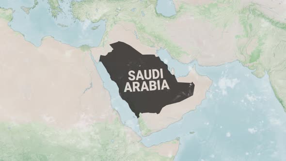 Globe Map of Saudi Arabia with a label, Motion Graphics | VideoHive