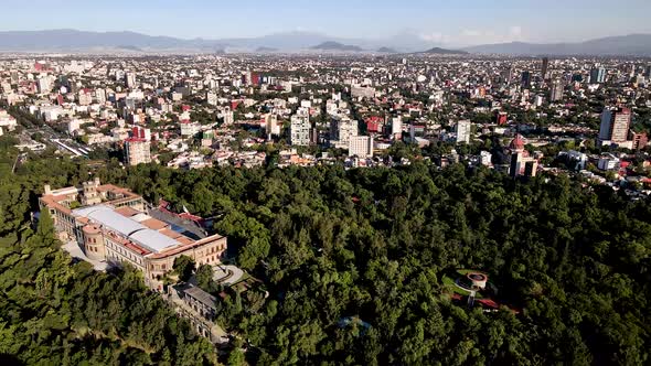Rotational vie wover bosque de chapultepec in mexico city alt