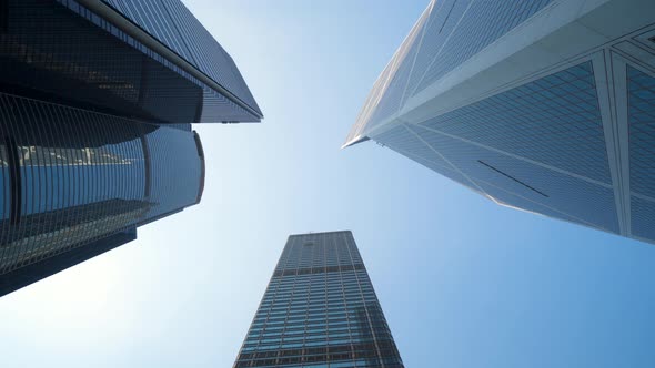 High Rise Buildings With Modern Architecture In Large City Metropolis