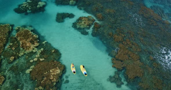Couple Stand Up Paddling
