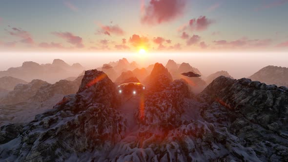 Spaceships On Snowy Mountains alt