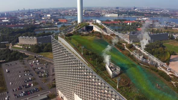WastetoEnergy Power Plant in Copenhagen with the Ski Area on the Roof alt