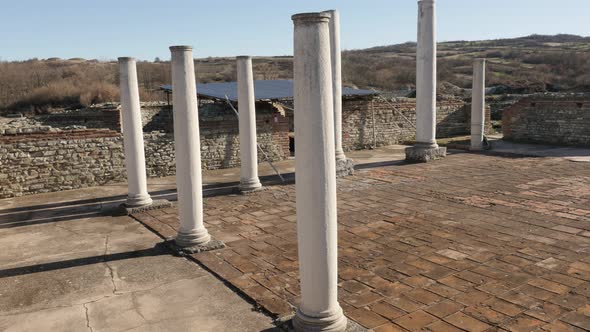 GAMZIGRAD, SERBIA - DECEMBER 25, 2017  Tilting on archaeological site of Felix Romuliana built by Ro alt