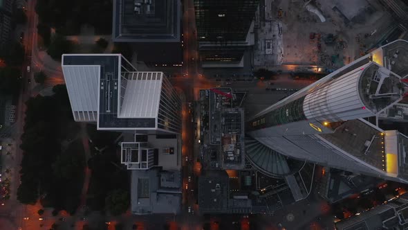 Breathtaking Overhead Top Down Birds View Shot of Frankfurt Am Main, Germany City Center alt