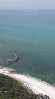 Tanzania  Vertical Video of the Ocean Near the Coast of Zanzibar Slow Motion alt