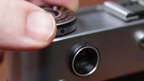 The old vintage soviet film rangefinder camera, released in USSR. alt