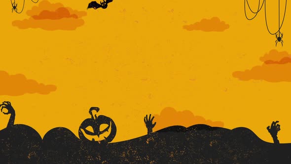 halloween background with pumpki and halloween background with bats