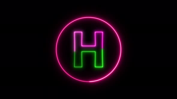 Glowing neon font. pink and green color glowing neon letter.  Vd 1308