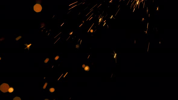 fire sparks dust particles overlay background