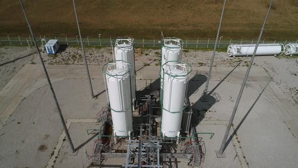 Closeup of Vertical Separators for Cleaning Compressed Air and Gas