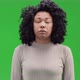 Green Screen Young African Female Sleepy - VideoHive Item for Sale