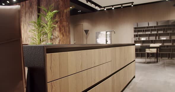 Modern Kitchen Room with Minimalist Dining Table alt