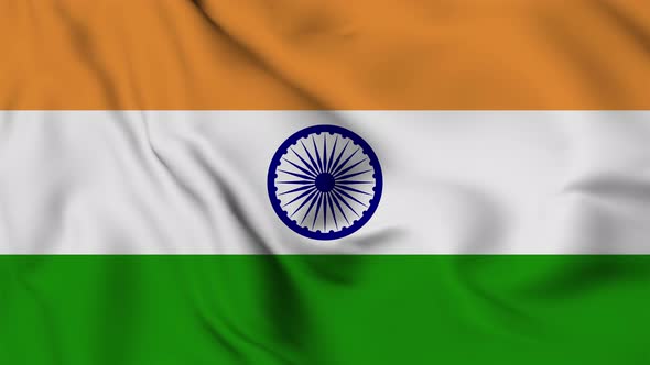 India flag seamless waving animation