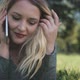 Pretty Girl Smartphone Talk Lie On Green Lawn - VideoHive Item for Sale