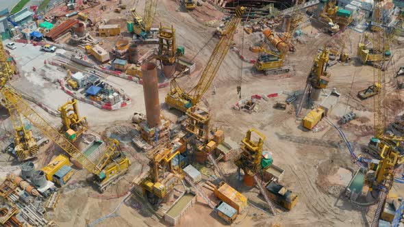 Top down view of construction site in Hong Kong alt