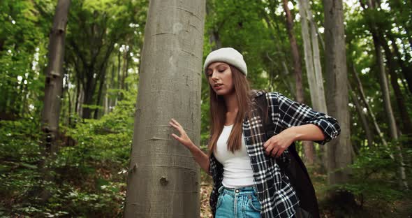 Female Hiker in Wood