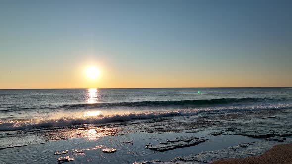 Seascape at Sunset Day Aerial 4K alt