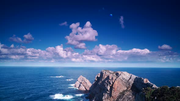 Coast at  Cabo de Penas, Asturias Spain. Timelapse