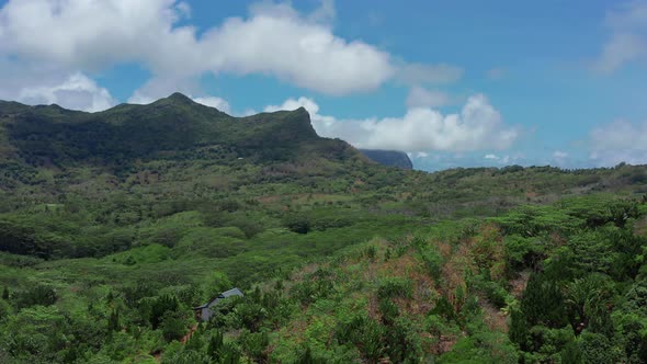 Landscape of a Pacific Island with Lagoon in Aerial View alt