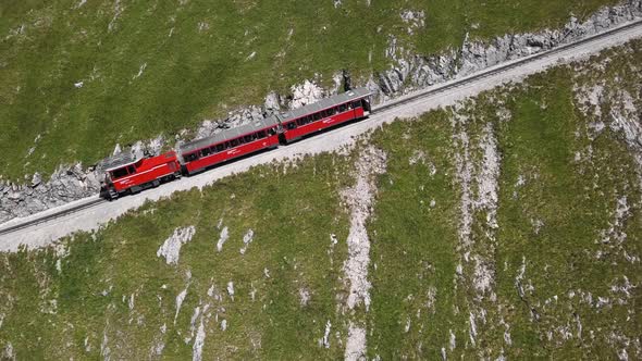 Aerial of Schafberg Train, Upper Austria alt