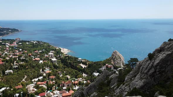Top View on Simeiz and a Diva Rock, Crimea