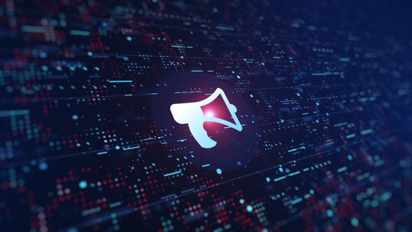 Bull Horn Announcer Icon Digital Background alt