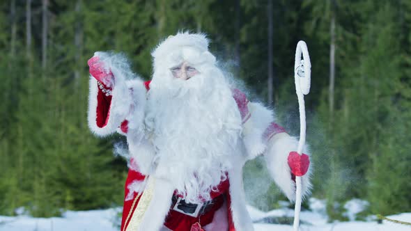 Santa Claus spreading star dust alt
