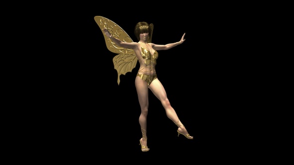 Dancing Showgirl - Golden Butterfly - Jumping Loop