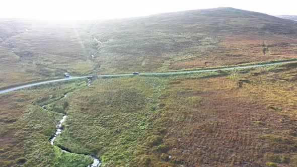Flying Above the R254 Next to Glenveagh National Park  County Donegal Ireland alt