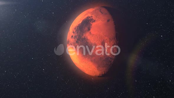 Space shuttle close to planet mars alt