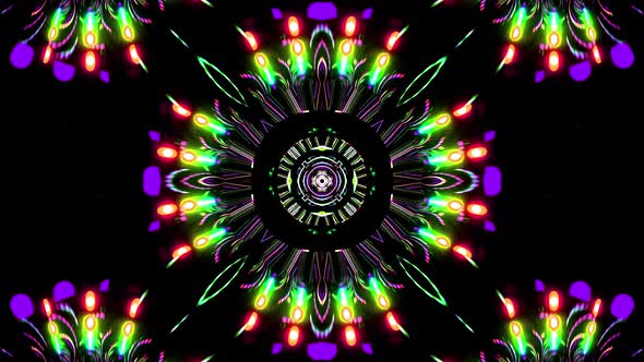 Futuristic kaleidoscope patterns VJ Loop Psychedelic motion Abstract Background
