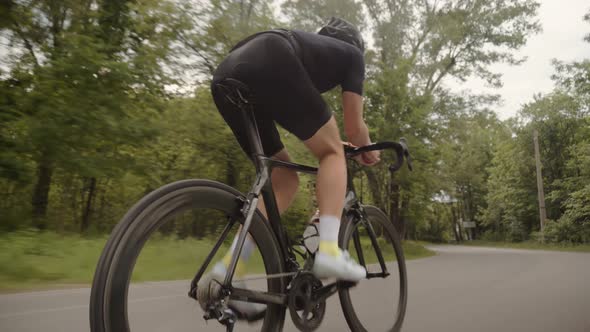 Fit Athlete Workout Training Cycling For Triathlon Competition. Sport Concept Transportation. alt