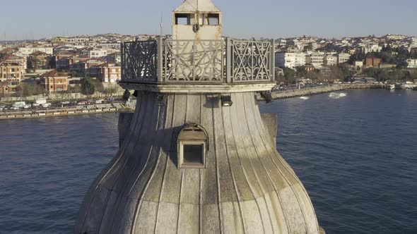 Istanbul Maidens Tower Aerial View  alt
