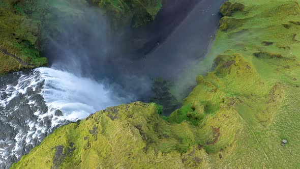 Flying Above Skogafoss Waterfall, Iceland alt