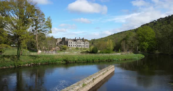 Abbey Notre-Dame de Bon-Repos, Bon repos sur Blavet,  Brittany in France. alt