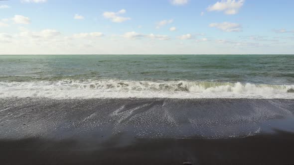 Beautiful Gray Sea Under a Blue Sky