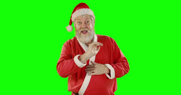 Santa claus using digital screen alt