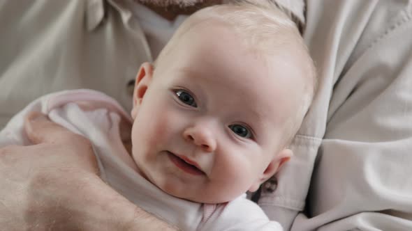 Portrait Little Baby Girl Cute Small Boy Newborn Blueeyed Child Infant Looking at Camera alt