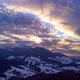 Aerial Hyperlapse of Sunset and Winter Forestcolored Thick Clouds - VideoHive Item for Sale