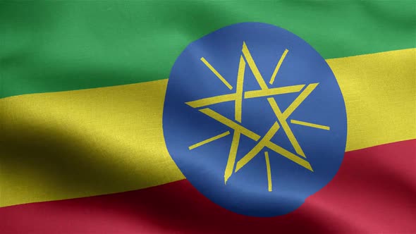 Ethiopia Flag Seamless Closeup Waving Animation alt