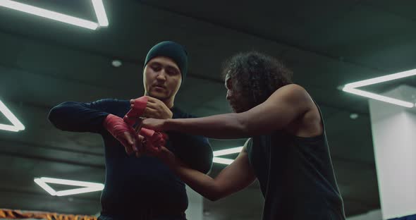 Lesson in Fight Club for Beginner Coach is Teaching Black Guy to Wrap Fists  Prores alt