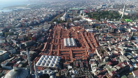 Grand Bazaar Roofs Istanbul Aerial View 
